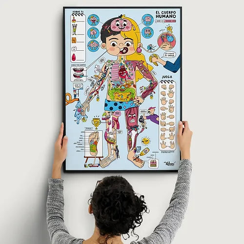 Set Educativo El Cuerpo Humano Con Stickers Niños