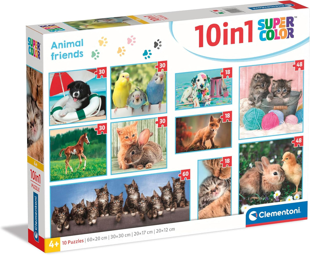 Rompecabezas 10 En 1 Animales Tiernos Para Niños