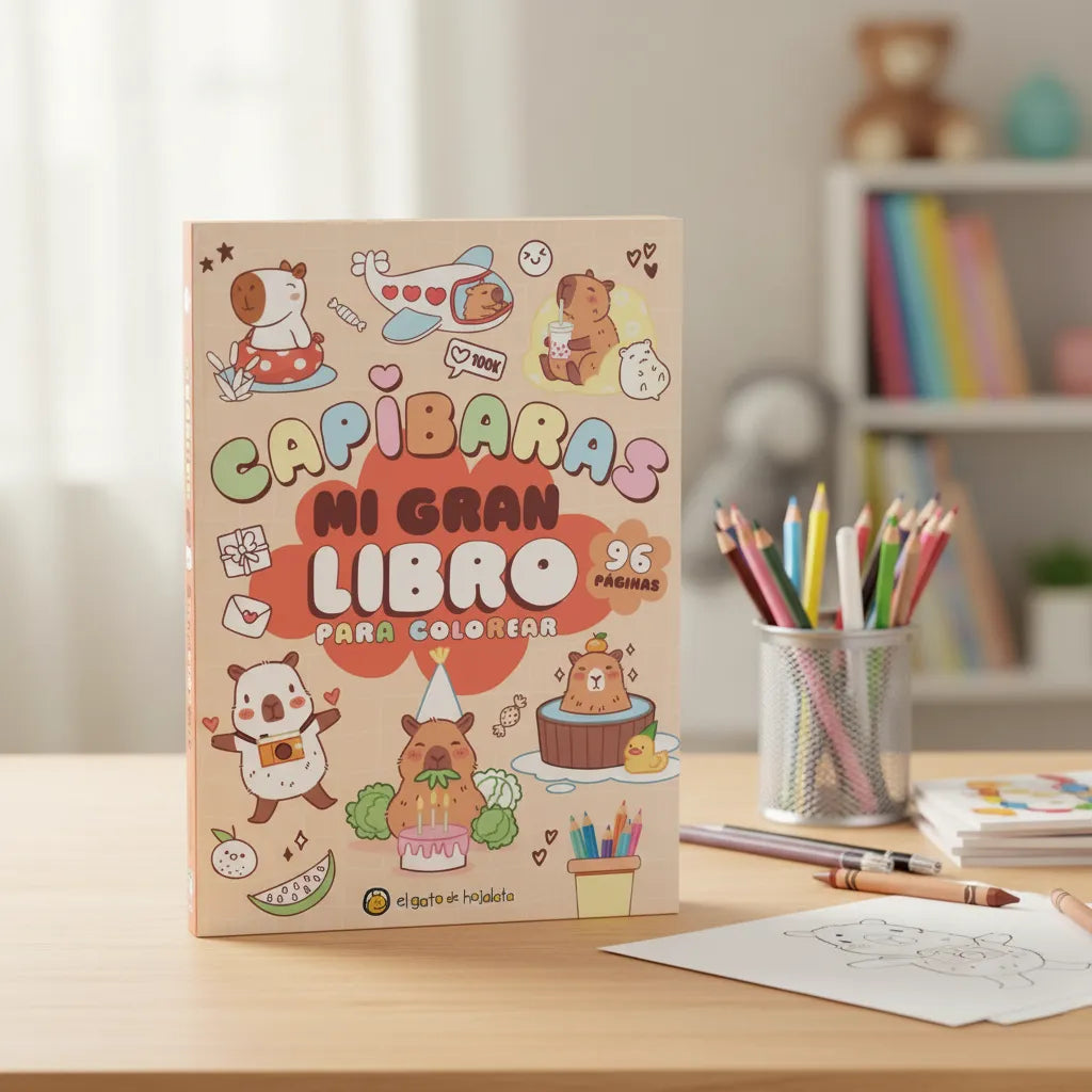 Libro Para Colorear Diseño Capibaras Para Niños