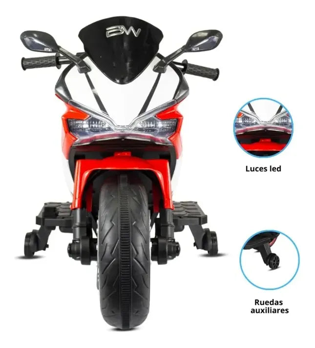 Moto Eléctrica Deportivo 12v Rojo Niños