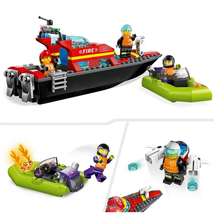 Juguete Lego Lancha De Rescate Contra Incendios 144 Piezas