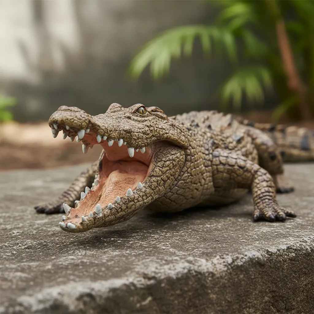 Figura Animales Cocodrilo Pintado A Mano