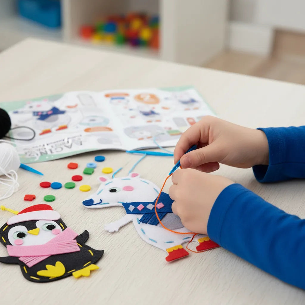 Set De Arte Y Manualidades Animales Polares Tejidos Lv2