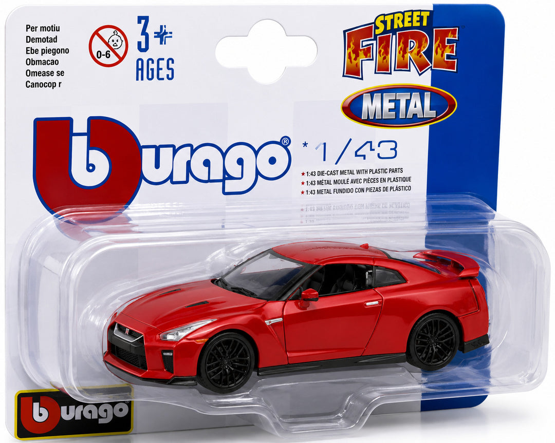 Carro Coleccionable Bburago A Escala 1:43 Nissan Gt-r Rojo