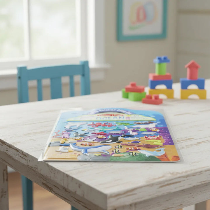 Libro De Calcomanías El Océano  Para Niños