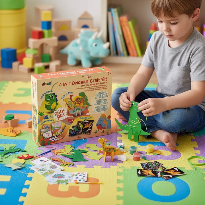 Set De Arte Y Manualidades 4 En 1 Dinosaurios