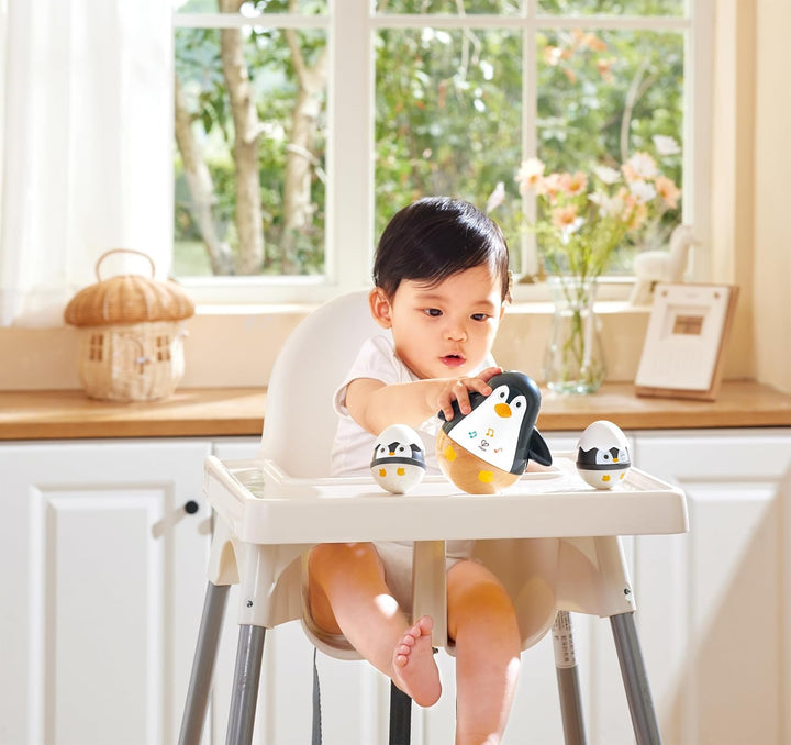 Juego Pingüino Sonajeros Musical Hape 3 Piezas Para Niños