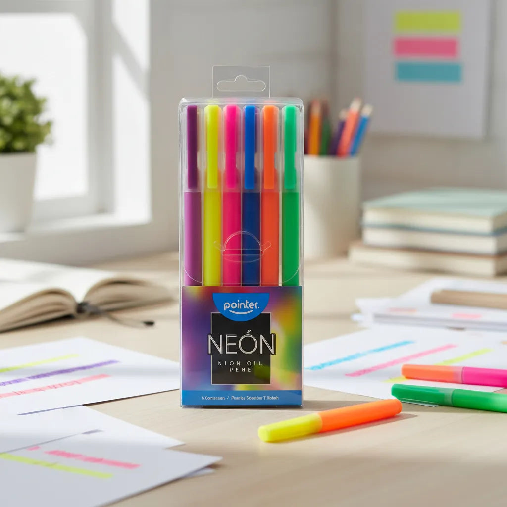 Set 6 Bolígrafos De Gel Neón Para Niños Adultos