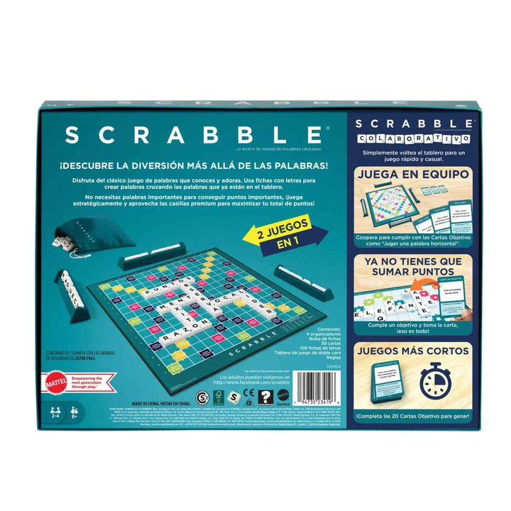Juego De Mesa Scrabble 2 En 1 Para La Familia