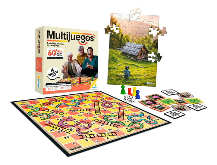 Juego De Mesa Multijuegos 4 En 1 Adultos Mayores