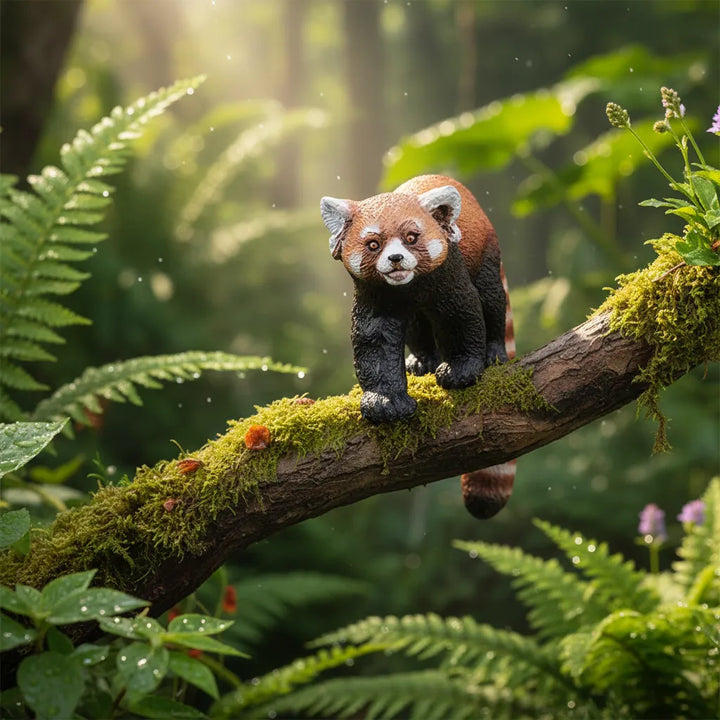 Figura Coleccionable Panda Rojo Pintados A Mano Papo Niños
