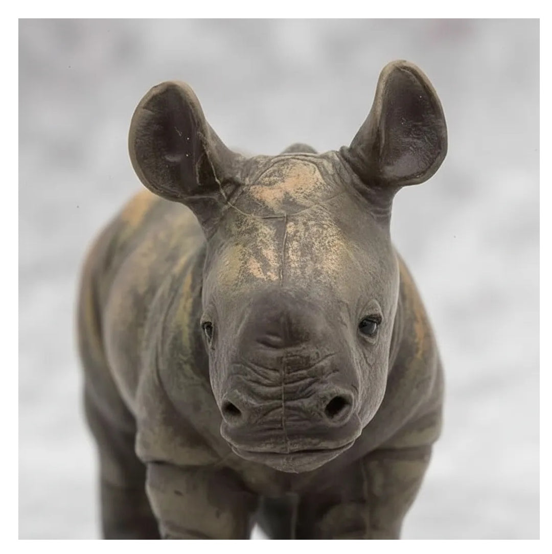 Figura  Cría De Rinoceronte Pintada A Mano papo