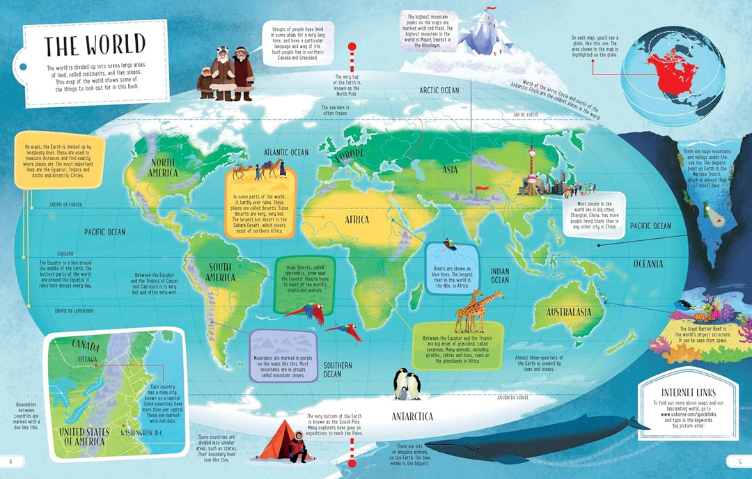 Libro Educativo Atlas Explora El Mundo Para Niños