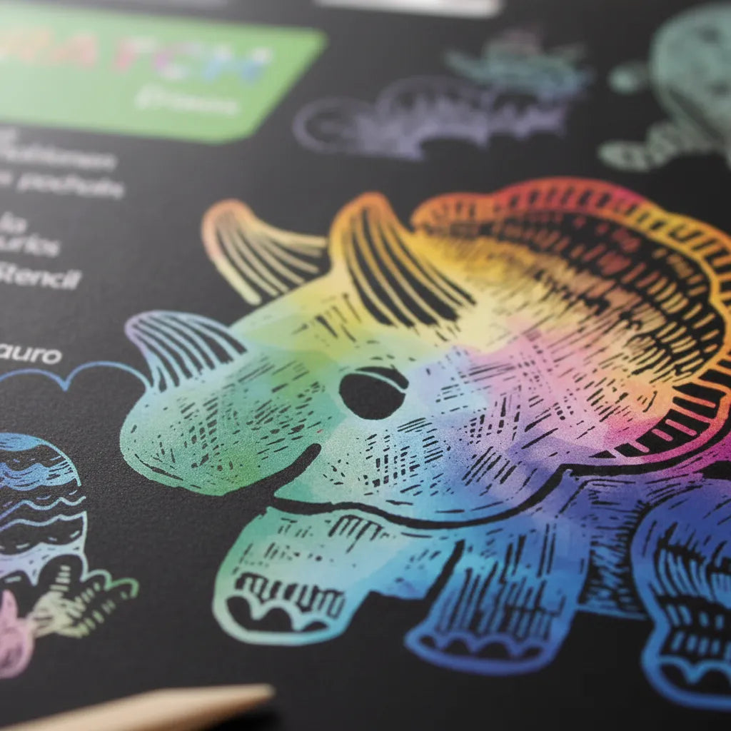 Juego Arte Mágico Raspa Dinosaurios Niños