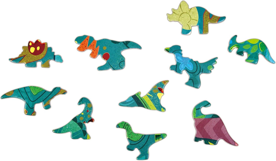 Rompecabezas Dinosaurio Brillante 200 Piezas Para Niños