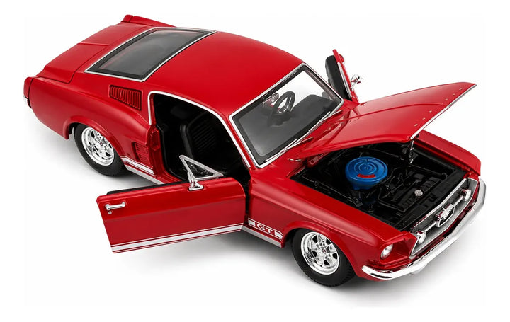 Carro Coleccionable Escala 1:24 Se 1967 Ford Mustang Gt Rojo