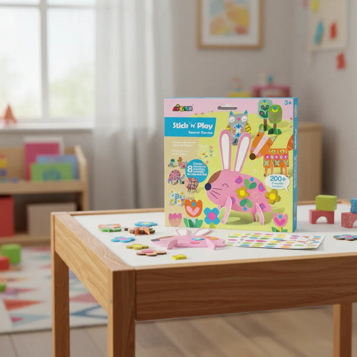 Set De Arte Y Manualidades Animales Del Jardin Con Stickers
