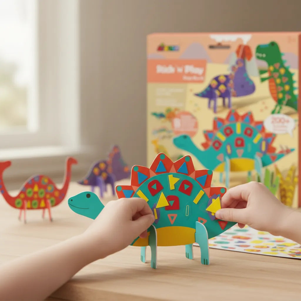 Set De Arte Y Manualidades Dinosaurios Con Stickers