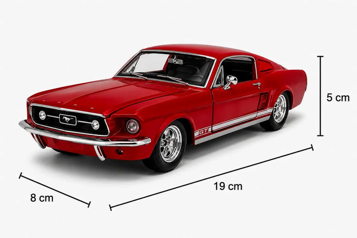 Carro Coleccionable Escala 1:24 Se 1967 Ford Mustang Gt Rojo