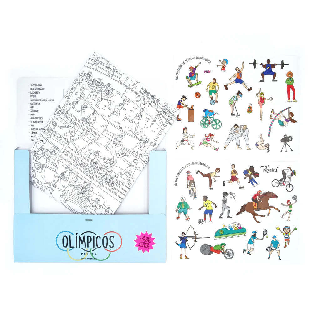 Poster Para Colorear De olimpicos Para Niños niñas