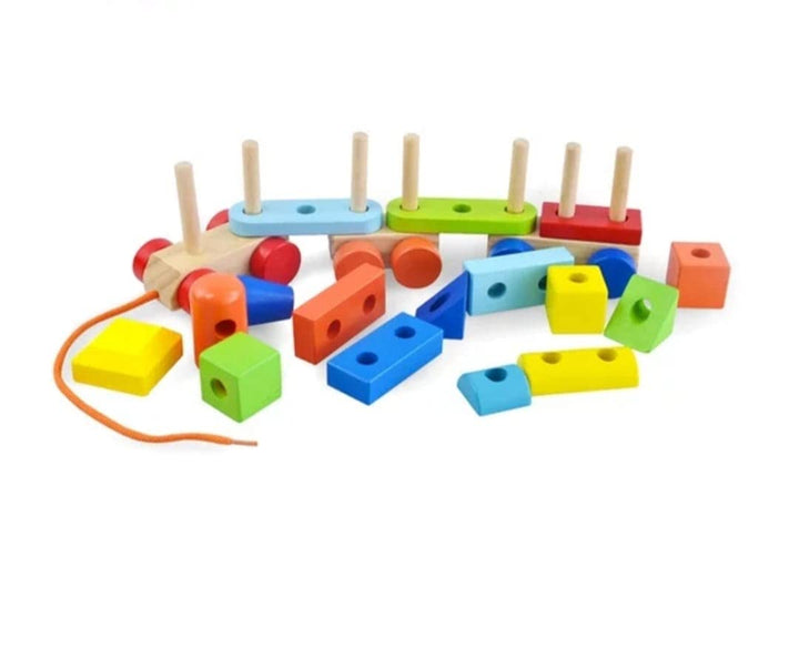 Juego Didáctico Tren De Bloques Para Niños