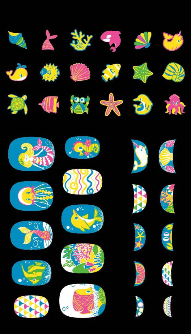 Juego Stickers De Uñas Sirenas Para Niños