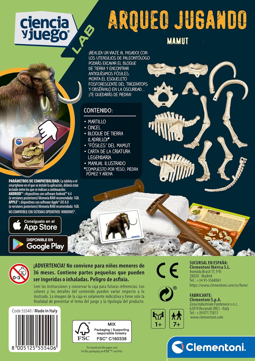 Juego Didáctico Fósiles De Mamut Niños