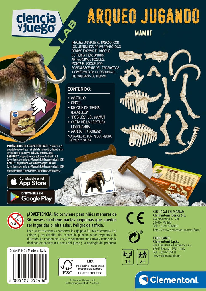 Juego Didáctico Fósiles De Mamut Niños