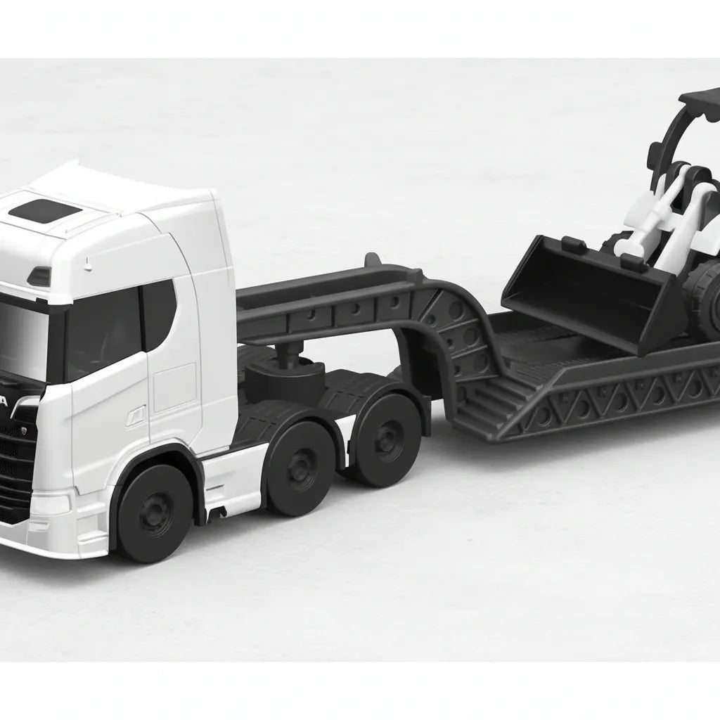 Camión con plataforma excavadora scania 77s