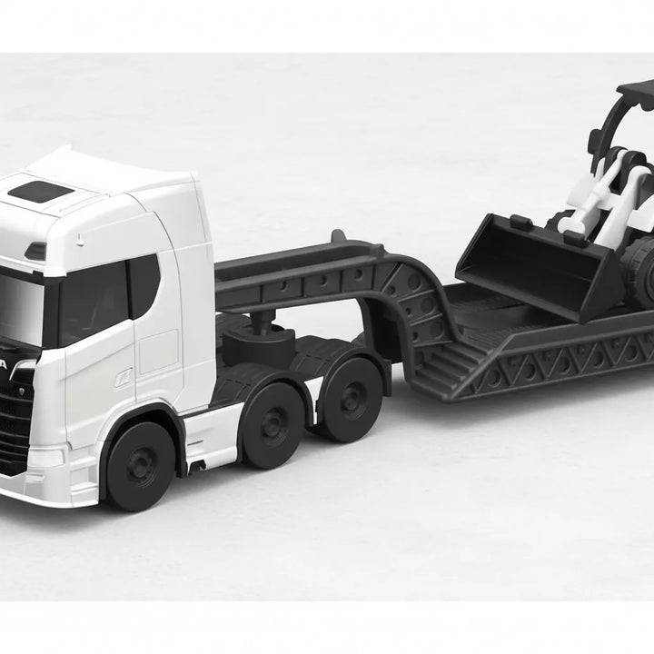 Camión con plataforma excavadora scania 77s