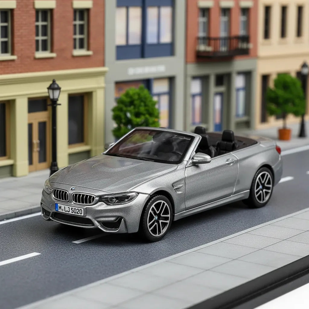Carro Coleccionable A Escala Bburago BMW M4 Cabrio Gris