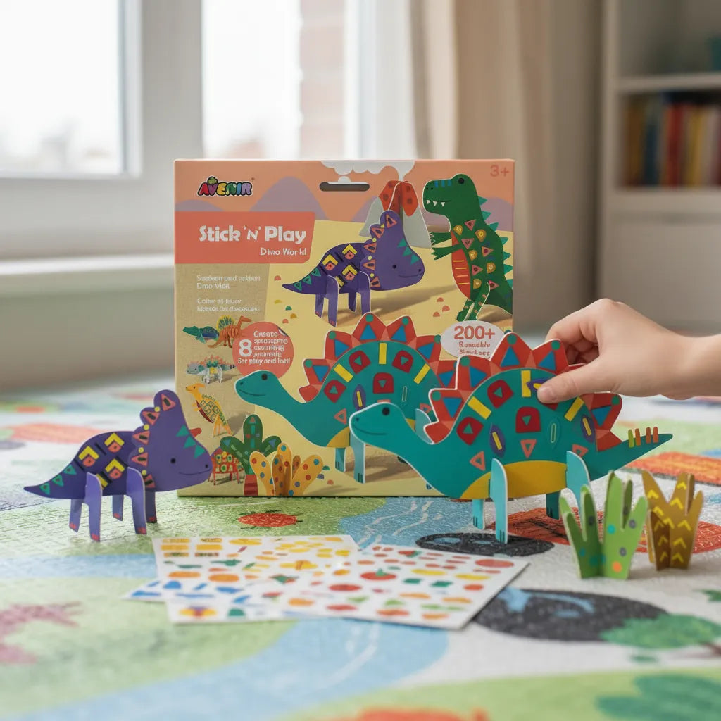 Set De Arte Y Manualidades Dinosaurios Con Stickers