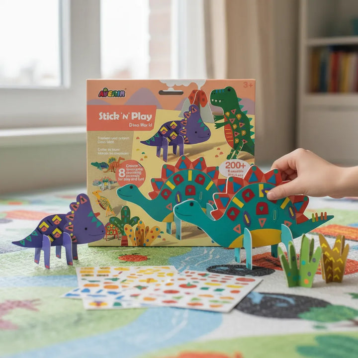 Set De Arte Y Manualidades Dinosaurios Con Stickers