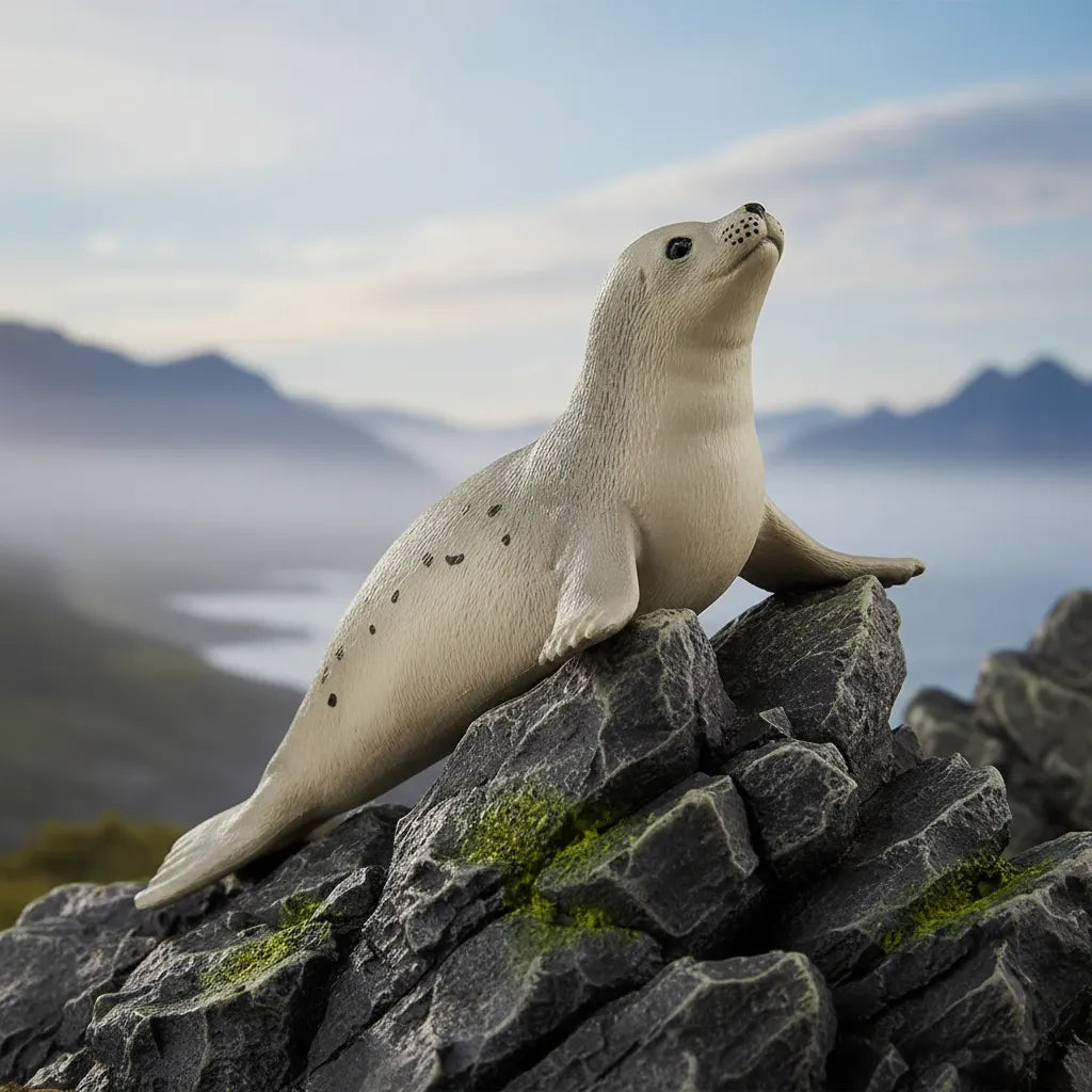 Figura Animales Foca Pintado A Mano Para Niños