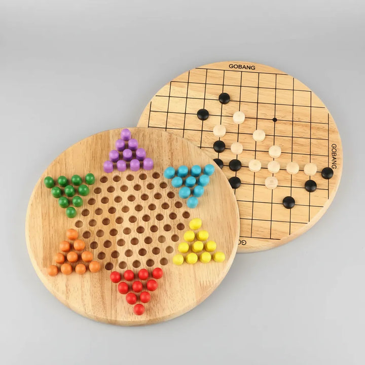 Juego De Mesa 2 En 1 Damas Chinas Madera Niños