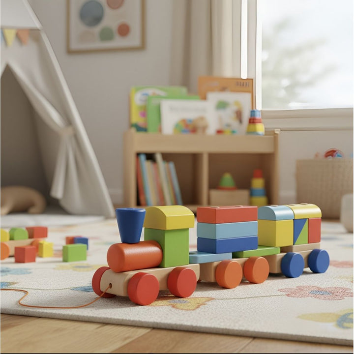Juego Didáctico Tren De Madera Colores Para Niños