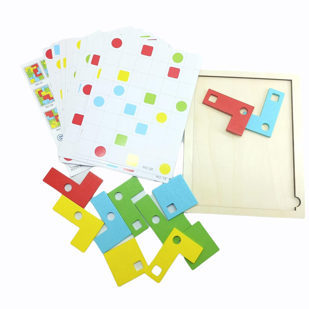 Juego Bloques Geométricos En Madera Para Niños