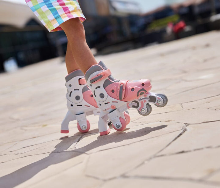 Patines En Línea 2 En 1 Rosados Para Niños