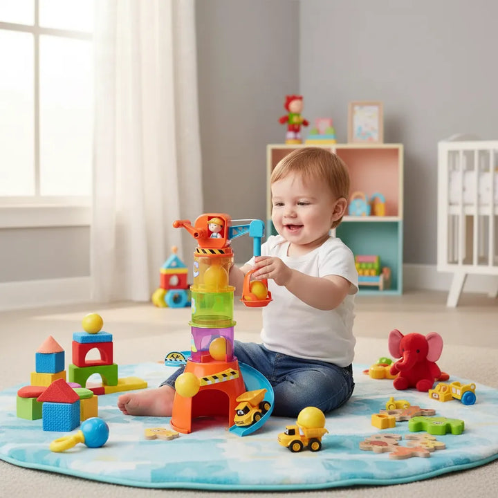 Juego Interactivo 5 En 1 Grúa Apilable De Colores