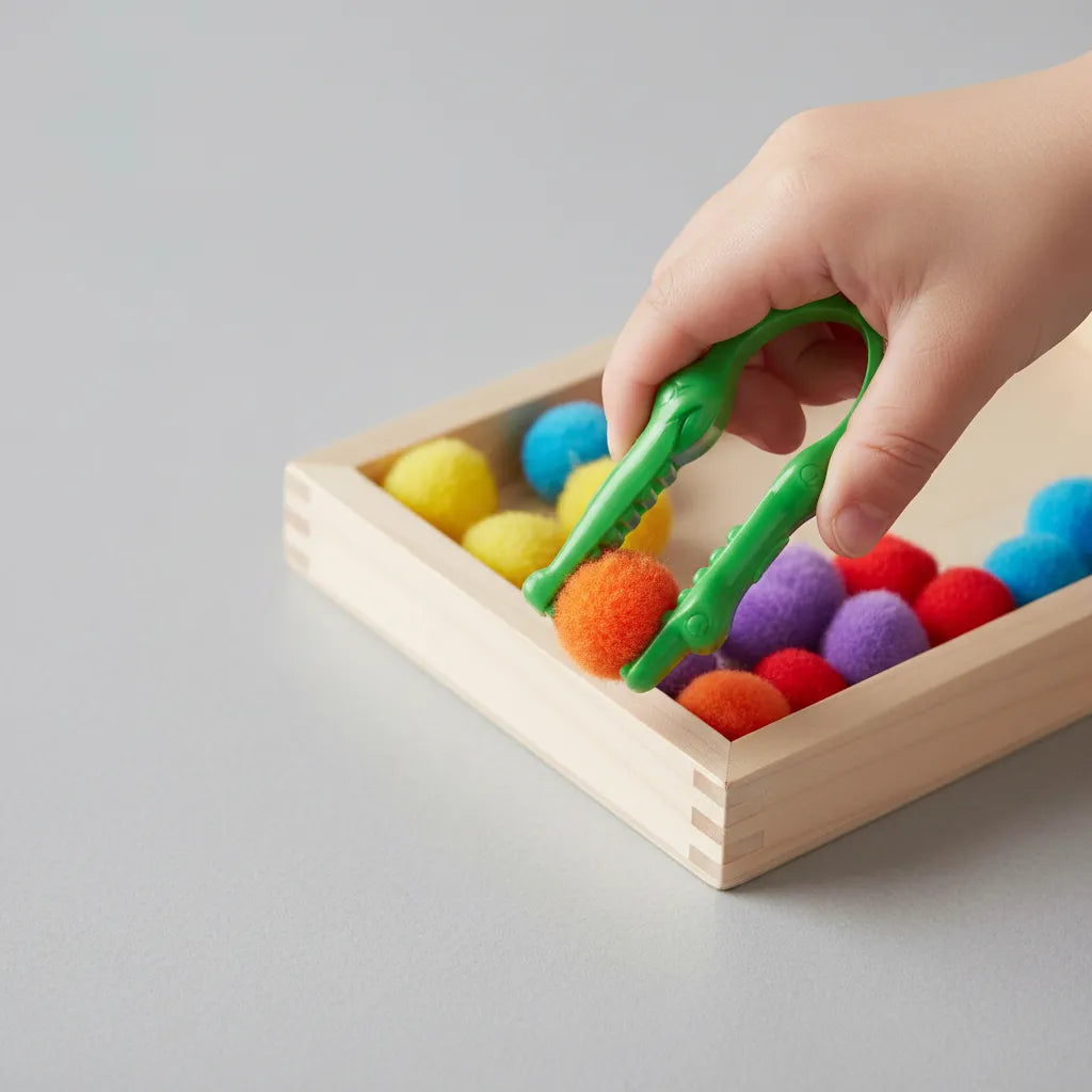 Pinzas Motricidad Fina Gator Naranja para niños