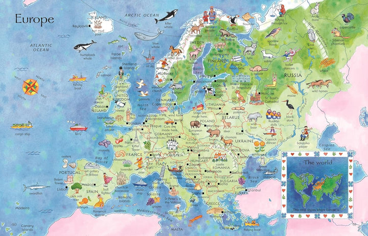 Libro Didáctico Atlas Ilustrado Usbone Para Niños