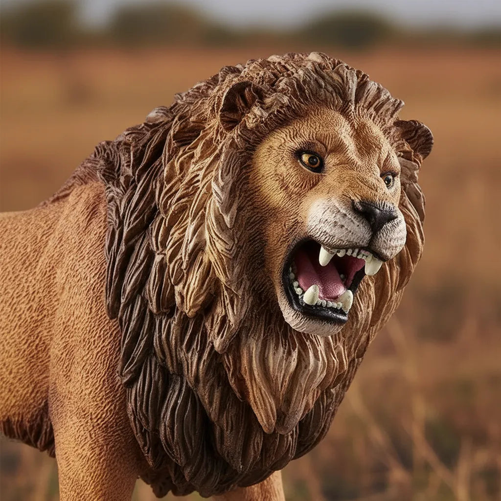 Figura Animales Leon Pintado A Mano