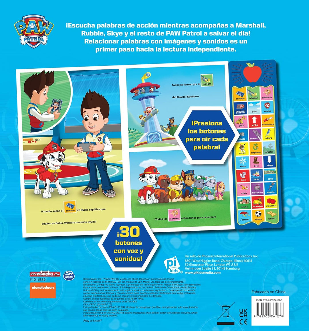 Libro Paw Patrol Palabras Para Aprender Para Niños