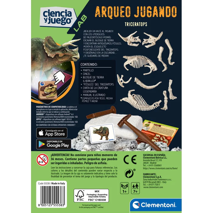 Juego Arqueojugando Triceratops Fósil Niños