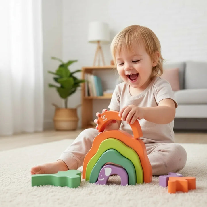 Juego  Bloques Apilables Elefante Madera Para Niños