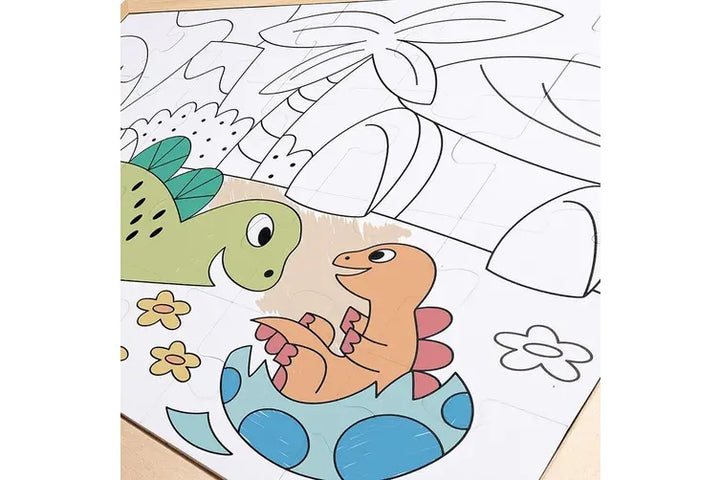 Rompecabezas En Madera Dinosaurios 2 En 1
