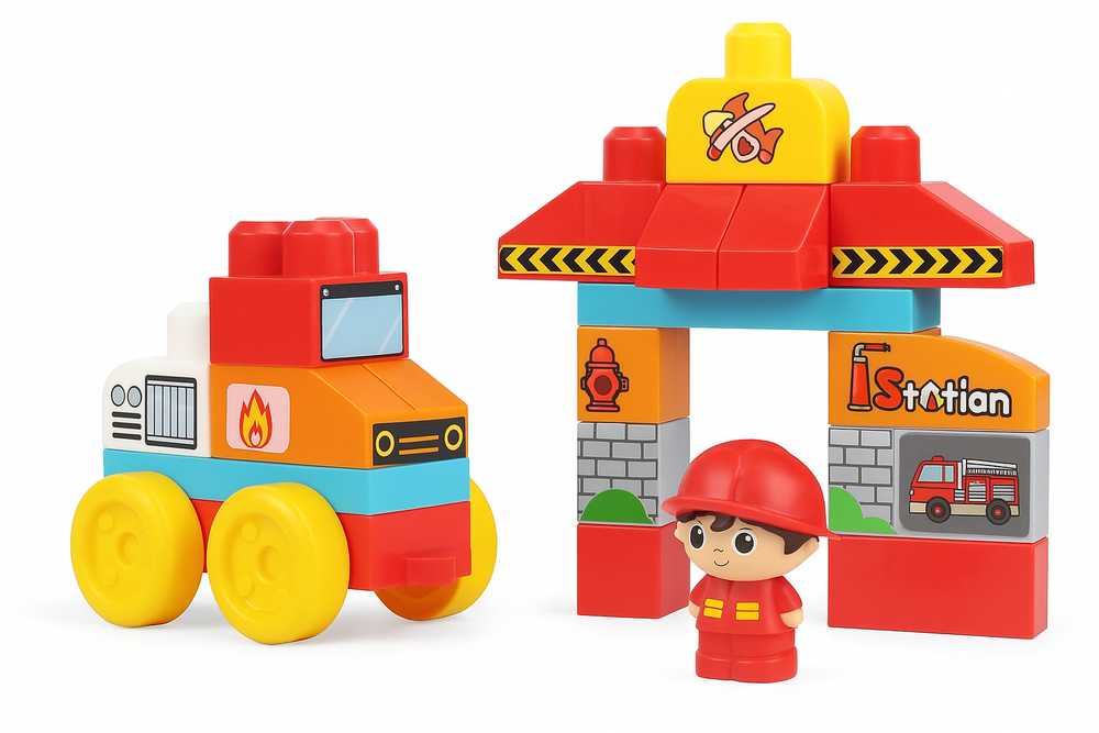 Juego Bloques Bomberos 28 Piezas Niños
