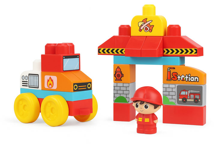 Juego Bloques Bomberos 28 Piezas Niños