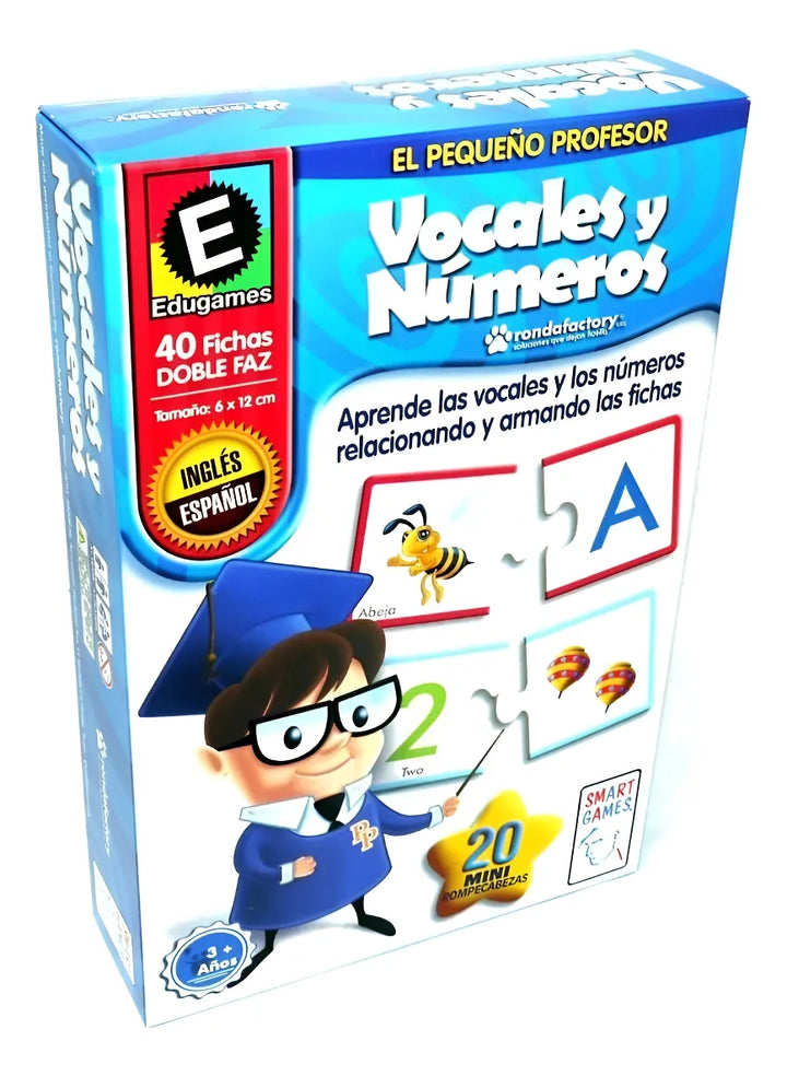 Juego Didactico Vocales y Numeros Ronda Rompecabezas