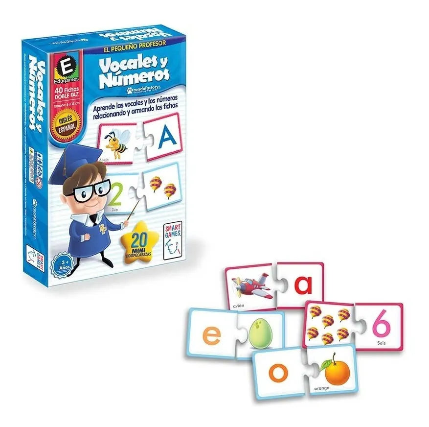 Juego Didactico Vocales y Numeros Ronda Rompecabezas